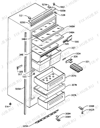 Взрыв-схема холодильника Juno JKG7471 - Схема узла Housing 001