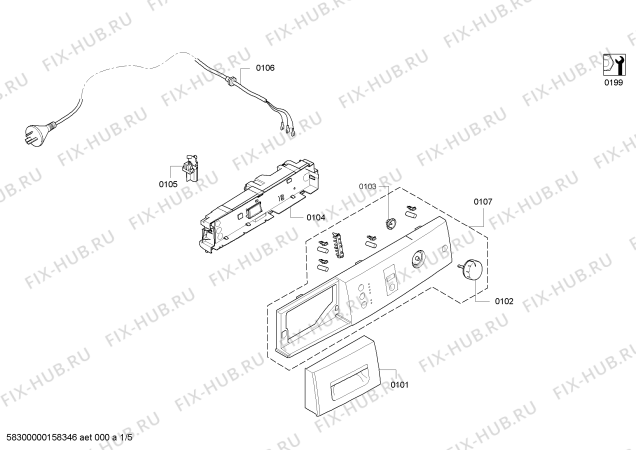Схема №1 WTE86303AU с изображением Панель управления для сушилки Bosch 00704579
