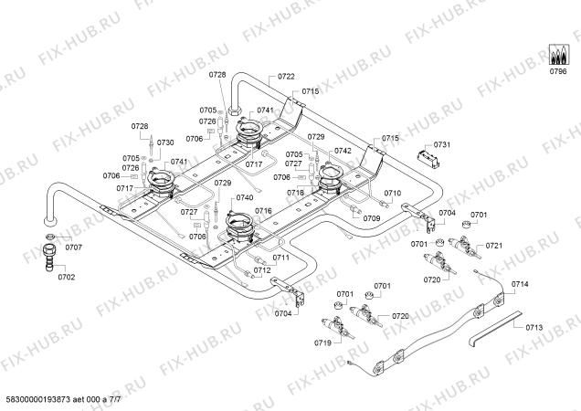 Схема №3 HAF010BR0 с изображением Коллектор для электропечи Bosch 00774575