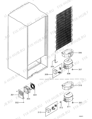 Взрыв-схема холодильника Electrolux MRP280 - Схема узла Cooling system 017