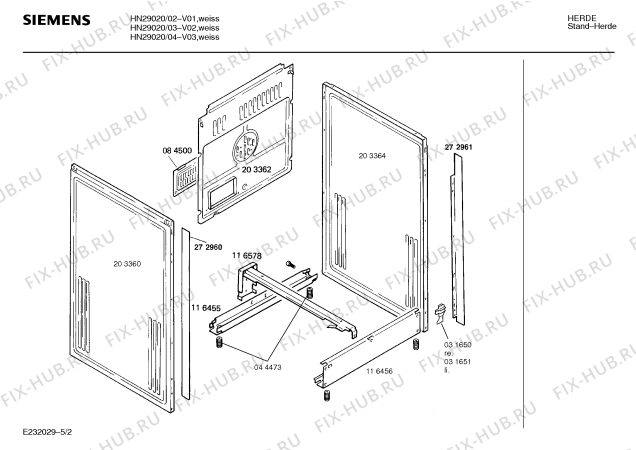 Схема №1 HN23520 с изображением Панель для духового шкафа Siemens 00282795