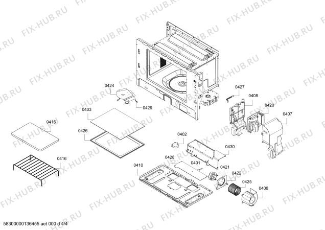 Взрыв-схема плиты (духовки) Bosch HMT85GL53B - Схема узла 04