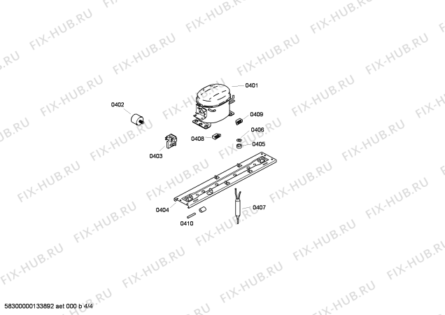 Взрыв-схема холодильника Siemens KK28F98TI - Схема узла 04