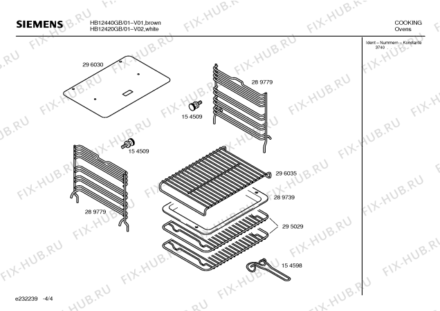 Схема №1 HB12440GB с изображением Инструкция по эксплуатации для плиты (духовки) Siemens 00519362