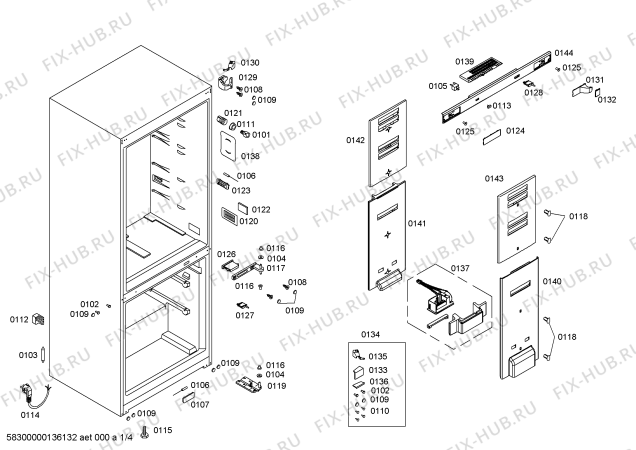 Схема №3 KGN46A63 с изображением Дверь для холодильника Bosch 00247606