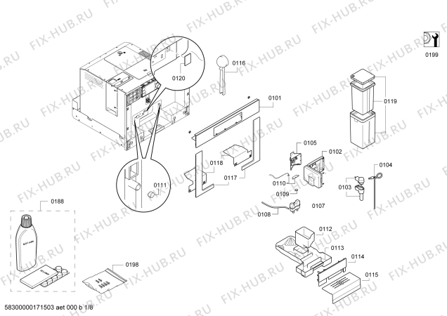 Схема №3 TCC78K750A с изображением Панель для кофеварки (кофемашины) Bosch 00684125