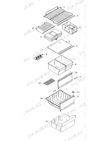 Взрыв-схема холодильника Zanussi DF47/55 - Схема узла Furniture