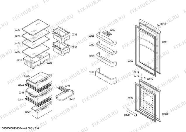 Схема №1 4KF78B12 с изображением Выдвижной ящик для холодильника Bosch 00665080