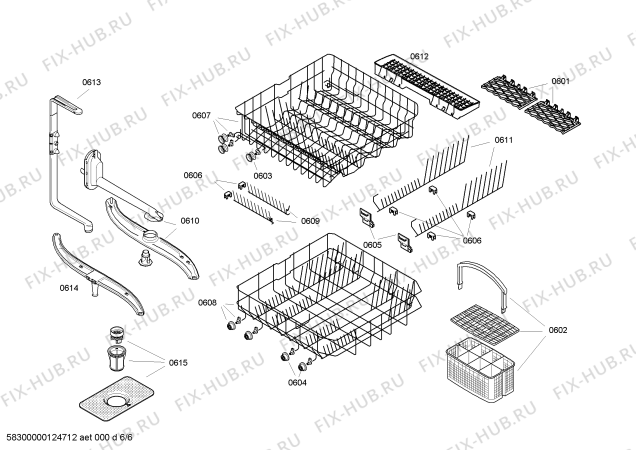 Взрыв-схема посудомоечной машины Bosch SGU45N05EU - Схема узла 06