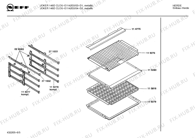 Схема №1 E1150G1 JOKER 50 C с изображением Планка для плиты (духовки) Bosch 00114715