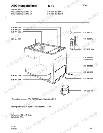 Взрыв-схема холодильника Aeg ARC3962GT - Схема узла Housing 001