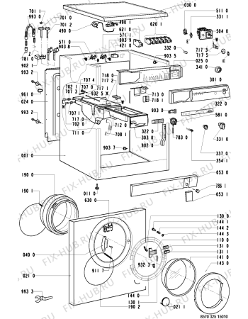 Схема №1 AWM3253 (F092376) с изображением Переключатель (таймер) для стиралки Indesit C00316039