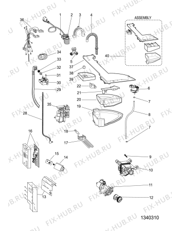 Взрыв-схема стиральной машины Hotpoint FDL754PUK (F155900) - Схема узла