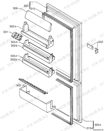 Взрыв-схема холодильника Zanussi ZI922/9K - Схема узла Door 003