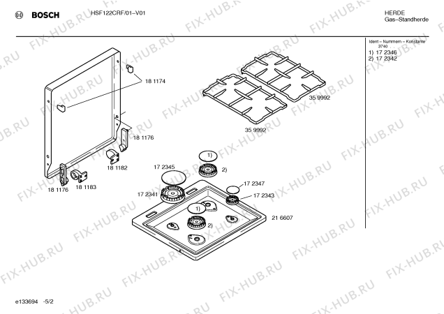 Взрыв-схема плиты (духовки) Bosch HSF122CRF, HSF122CRF - Схема узла 02