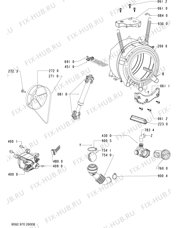 Схема №1 AWO/D 7244 с изображением Модуль (плата) для стиралки Whirlpool 480111102644