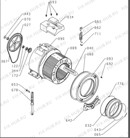 Взрыв-схема стиральной машины Upo 5012D   -Pesukarhu 5012D (297440, G10001006) - Схема узла 02