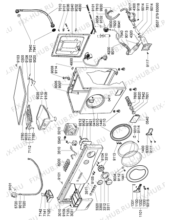 Взрыв-схема стиральной машины Ignis AWG 279 - Схема узла