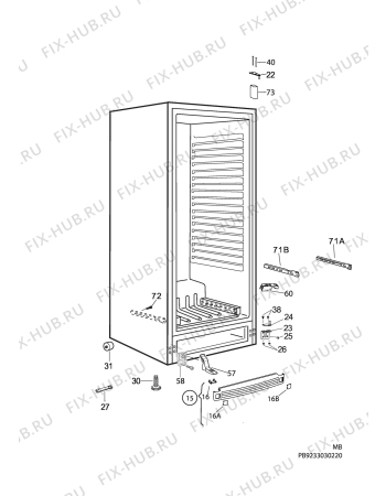 Взрыв-схема холодильника Husqvarna Electrolux QR2580K - Схема узла C10 Cabinet