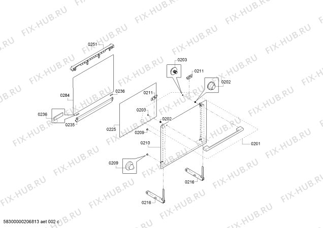 Схема №3 HBA554BS0 с изображением Панель управления для плиты (духовки) Bosch 11020842