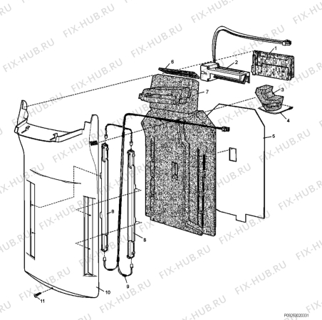 Взрыв-схема холодильника Electrolux END5298X - Схема узла Section 2