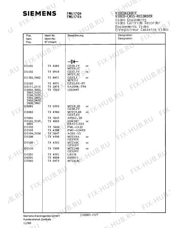 Схема №4 FM617K4 с изображением Инструкция по эксплуатации для видеоэлектроники Siemens 00530534