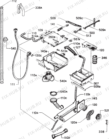 Взрыв-схема стиральной машины Zoppas P500WX - Схема узла Hydraulic System 272