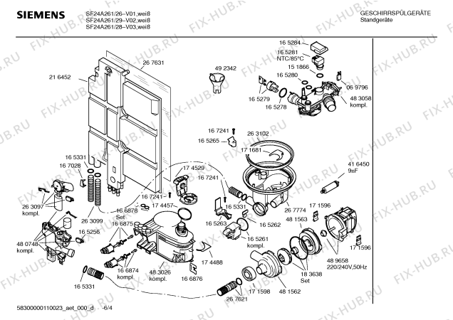 Схема №2 SF24A261 с изображением Инструкция по эксплуатации для посудомоечной машины Siemens 00588601