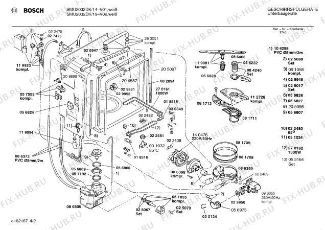 Схема №3 SMU2032DK с изображением Панель для посудомоечной машины Bosch 00282370