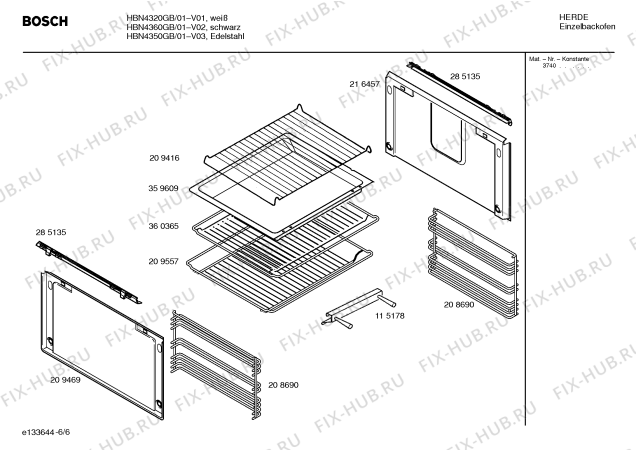 Схема №1 HBN4320GB с изображением Инструкция по эксплуатации для плиты (духовки) Bosch 00527525
