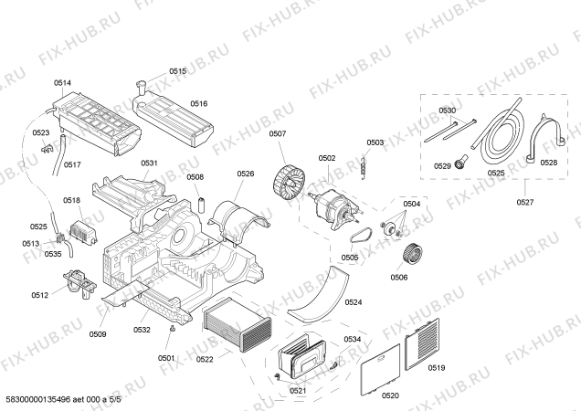 Схема №1 WTS86512CH с изображением Вкладыш для сушильной машины Bosch 00611031