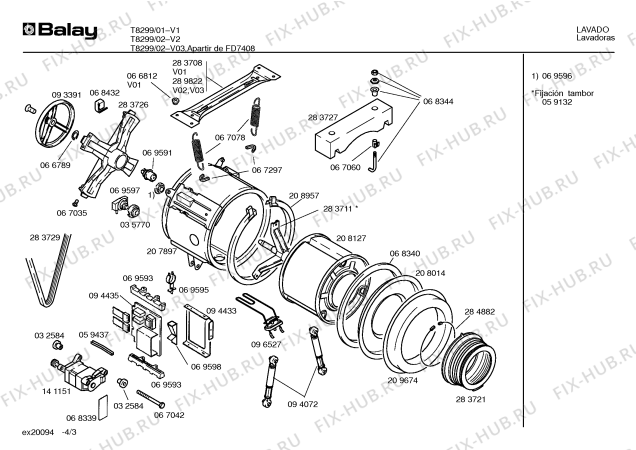 Схема №1 T8299 с изображением Инструкция по эксплуатации для стиралки Bosch 00516701