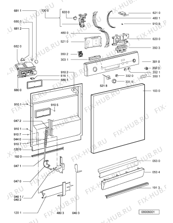Схема №2 GSF 2624 с изображением Панель для посудомоечной машины Whirlpool 480140100564