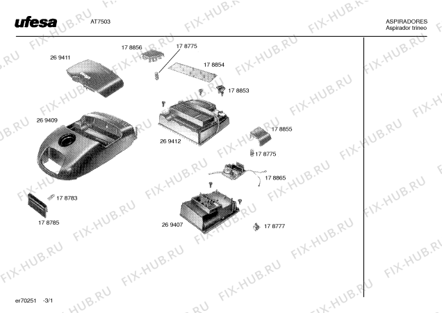 Схема №1 AT7503 с изображением Крышка для мини-пылесоса Bosch 00269411