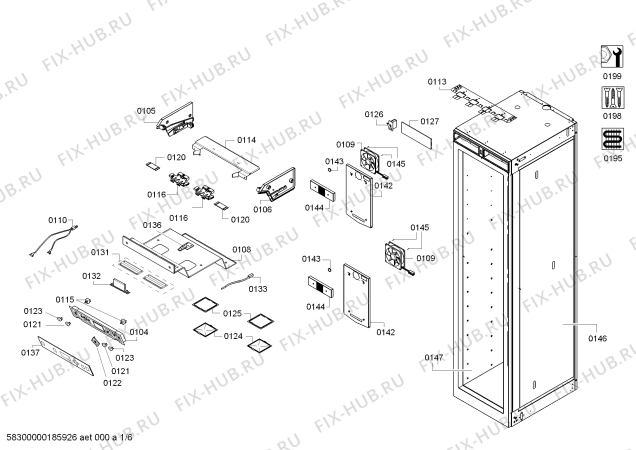 Схема №1 FI24DP32 с изображением Монтажный набор для холодильной камеры Bosch 00749363