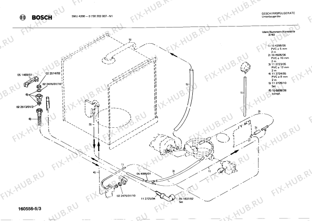 Схема №2 0730202007 SMU4200 с изображением Инструкция по установке/монтажу для посудомоечной машины Bosch 00511835
