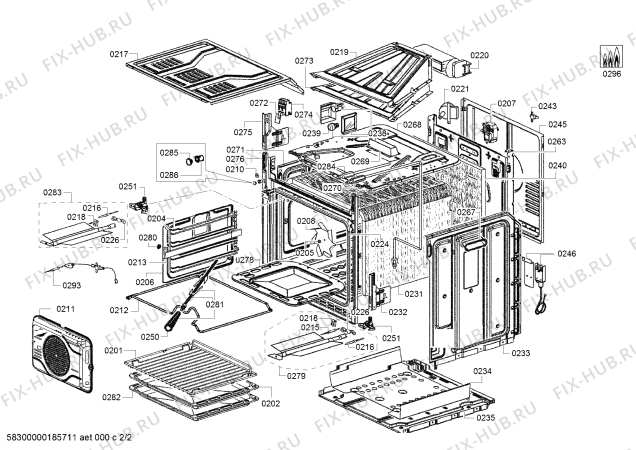 Схема №1 HGN22H350 с изображением Дефлектор для духового шкафа Bosch 00749723