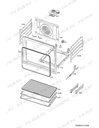 Взрыв-схема плиты (духовки) Aeg BSM892330M - Схема узла Oven