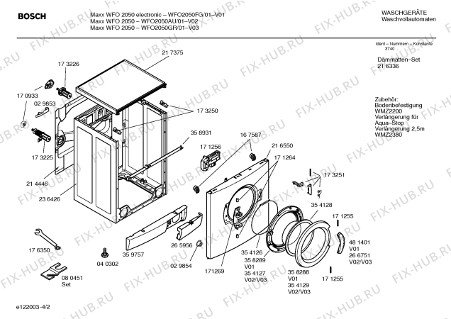 Схема №1 WFC2065OE Maxx40 WFC2065 с изображением Вкладыш в панель для стиралки Bosch 00483231