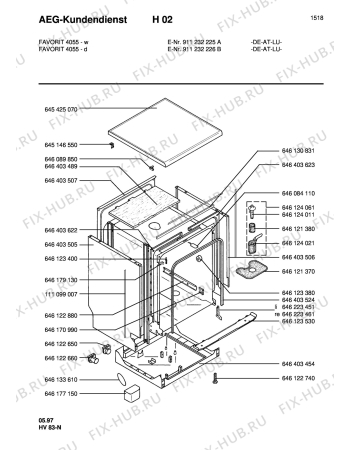 Взрыв-схема посудомоечной машины Aeg FAV4055D-10 - Схема узла Housing 001