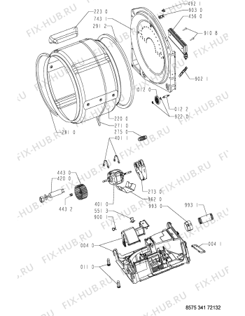 Схема №2 AWZ 3799 с изображением Блок управления для сушилки Whirlpool 481221479649