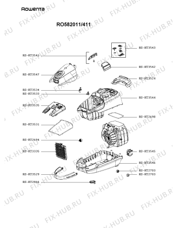 Схема №2 RO582011/410 с изображением Наставление для мини-пылесоса Rowenta RS-RT3545