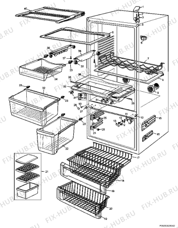 Взрыв-схема холодильника Electrolux ENB5298X-REBR - Схема узла Section 4