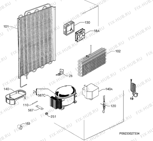 Взрыв-схема холодильника Aeg Electrolux SKZ81200F0 - Схема узла Cooling system 017