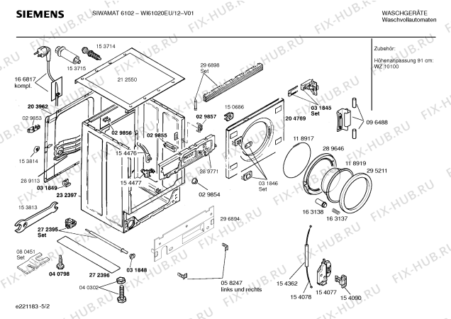 Схема №1 WI61020EU SIWAMAT 6102 с изображением Панель управления для стиралки Siemens 00296893