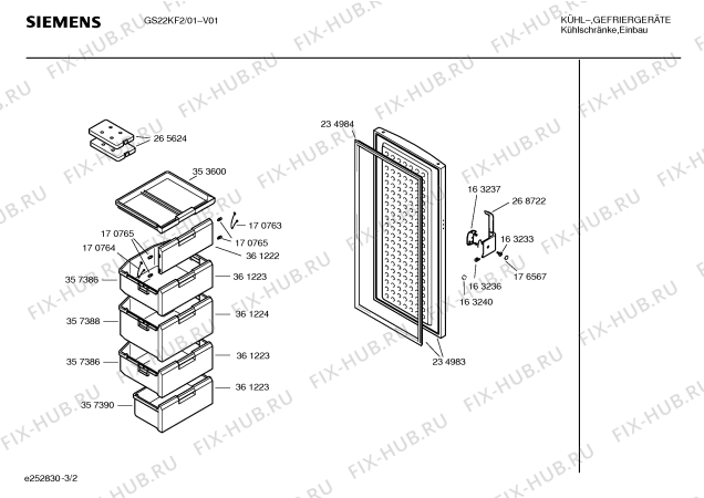 Взрыв-схема холодильника Siemens GS22KF2 - Схема узла 02