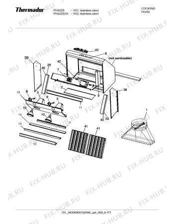 Схема №1 PH42ZS с изображением Жировой фильтр для плиты (духовки) Bosch 00367129