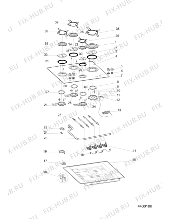 Схема №1 FTGHG641DHBK (F100259) с изображением Поверхность для электропечи Indesit C00480492