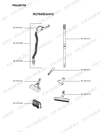 Взрыв-схема пылесоса Rowenta RO7845EA/410 - Схема узла XP005018.1P3