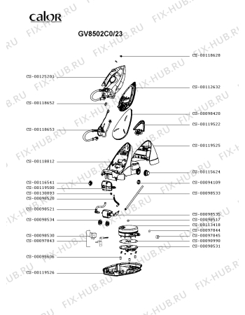 Схема №1 GV8502C0/23 с изображением Рукоятка для электроутюга Calor CS-00125201